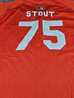 beloit sky carp milb jersey rawlings stout #75 orange baseball mens XL Authentic